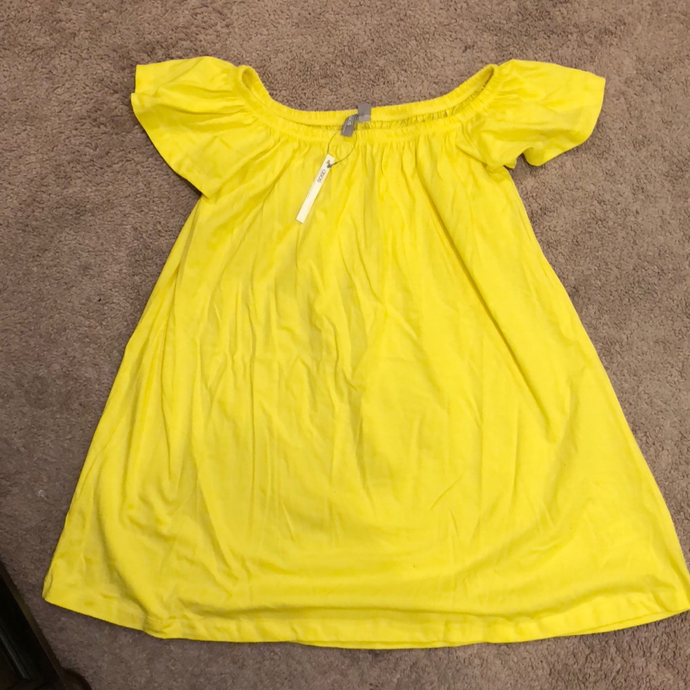 ASOS yellow off the shoulder dress, Size 2